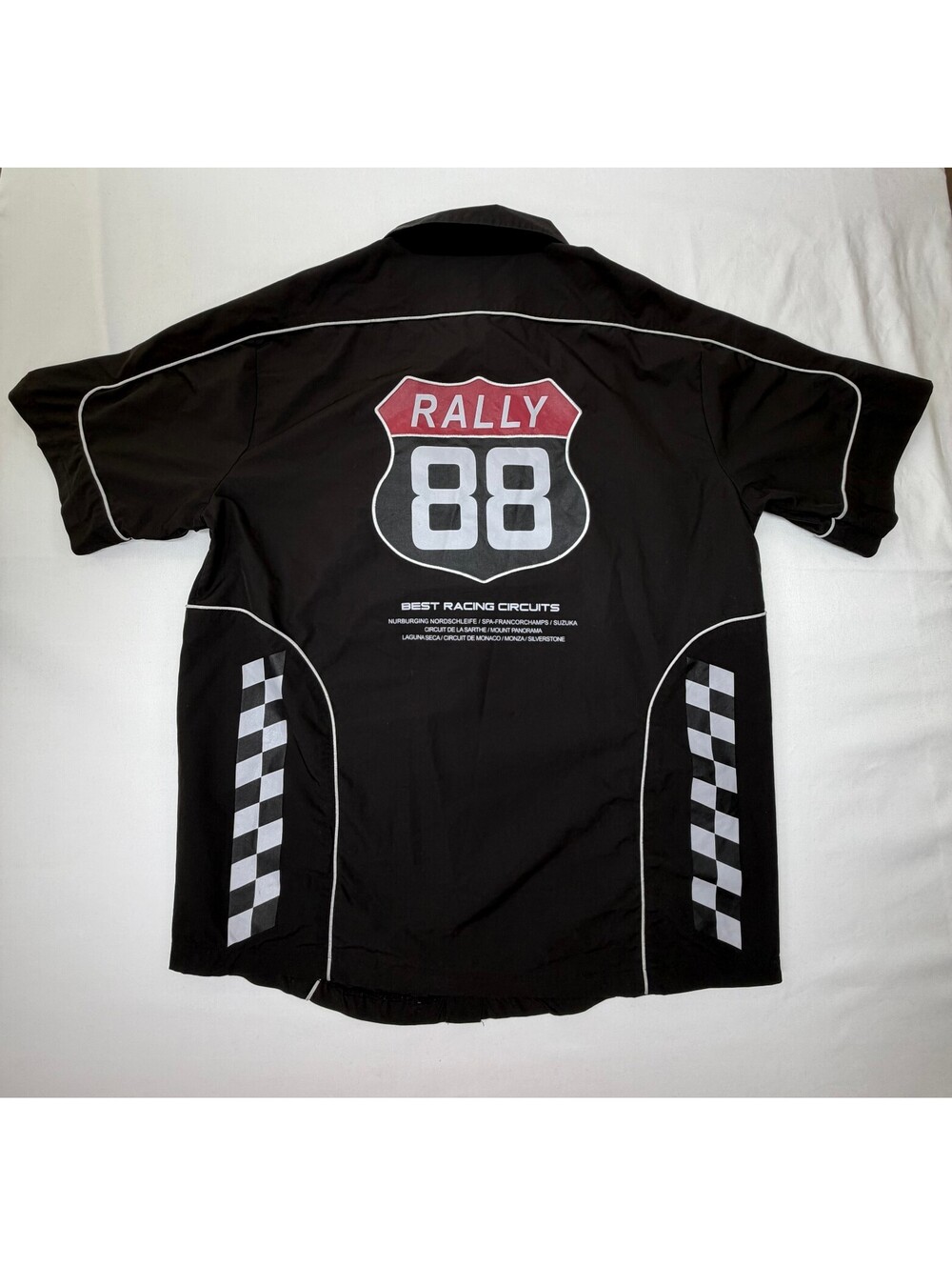 Copper Rivet Men's Button Down Shirt Speed Racing Rally 88 Size Medium Black - Picture 2 of 10
